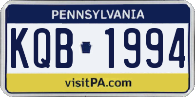 PA license plate KQB1994