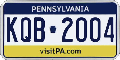 PA license plate KQB2004
