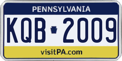 PA license plate KQB2009