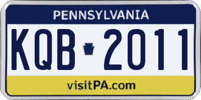 PA license plate KQB2011
