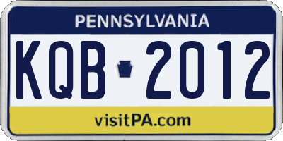 PA license plate KQB2012