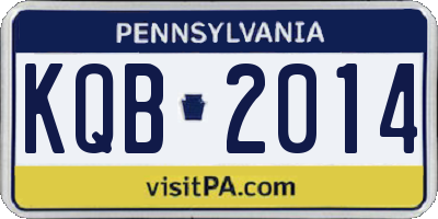 PA license plate KQB2014