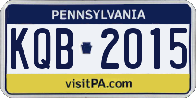 PA license plate KQB2015