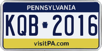 PA license plate KQB2016