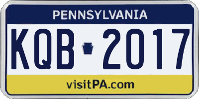 PA license plate KQB2017