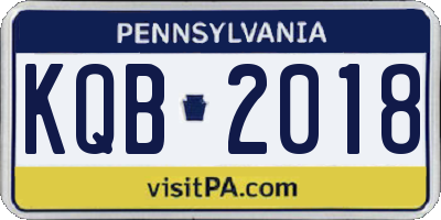 PA license plate KQB2018