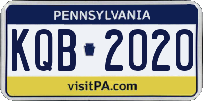 PA license plate KQB2020