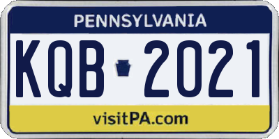PA license plate KQB2021