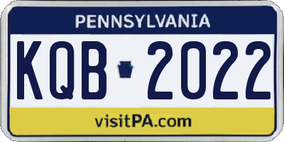 PA license plate KQB2022