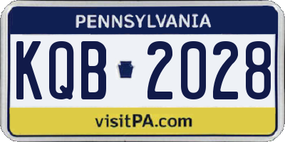 PA license plate KQB2028