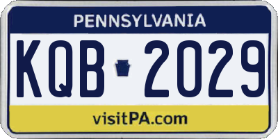 PA license plate KQB2029