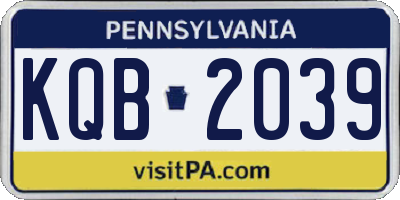 PA license plate KQB2039