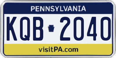 PA license plate KQB2040