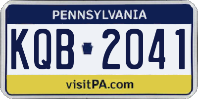 PA license plate KQB2041