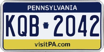 PA license plate KQB2042