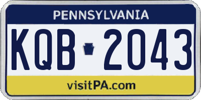 PA license plate KQB2043