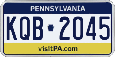 PA license plate KQB2045