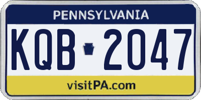 PA license plate KQB2047
