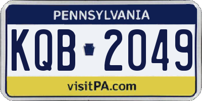 PA license plate KQB2049