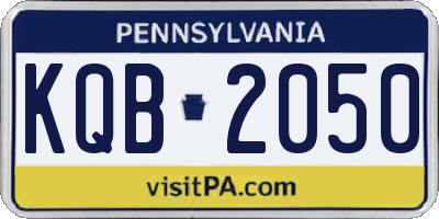 PA license plate KQB2050