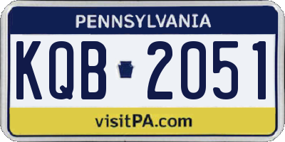 PA license plate KQB2051