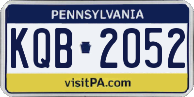 PA license plate KQB2052