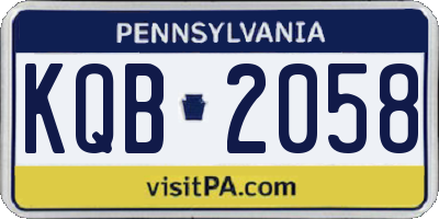 PA license plate KQB2058