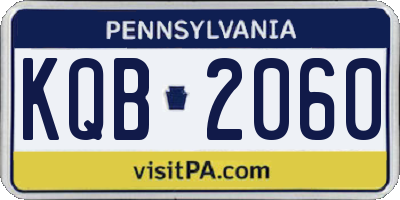 PA license plate KQB2060