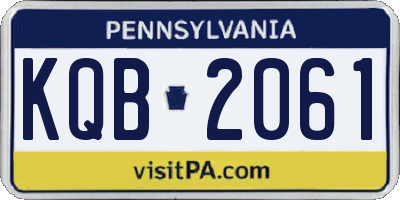 PA license plate KQB2061