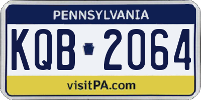 PA license plate KQB2064