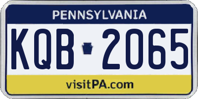 PA license plate KQB2065