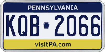 PA license plate KQB2066