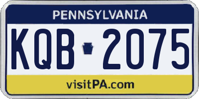 PA license plate KQB2075