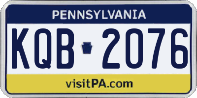 PA license plate KQB2076