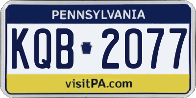 PA license plate KQB2077