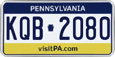 PA license plate KQB2080