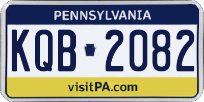 PA license plate KQB2082