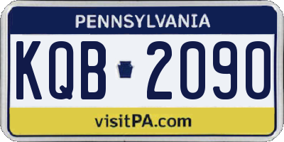 PA license plate KQB2090