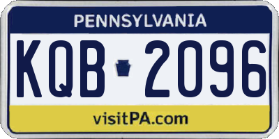 PA license plate KQB2096