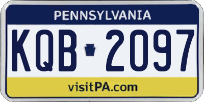 PA license plate KQB2097