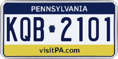 PA license plate KQB2101
