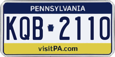 PA license plate KQB2110