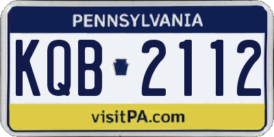 PA license plate KQB2112