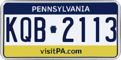 PA license plate KQB2113