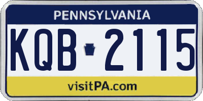 PA license plate KQB2115