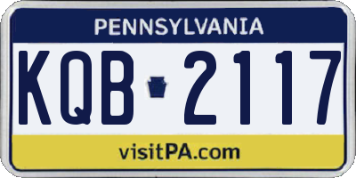 PA license plate KQB2117