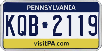 PA license plate KQB2119