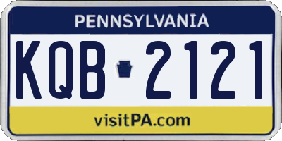 PA license plate KQB2121