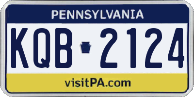PA license plate KQB2124