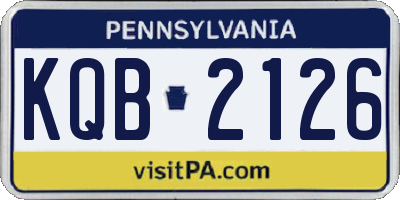 PA license plate KQB2126